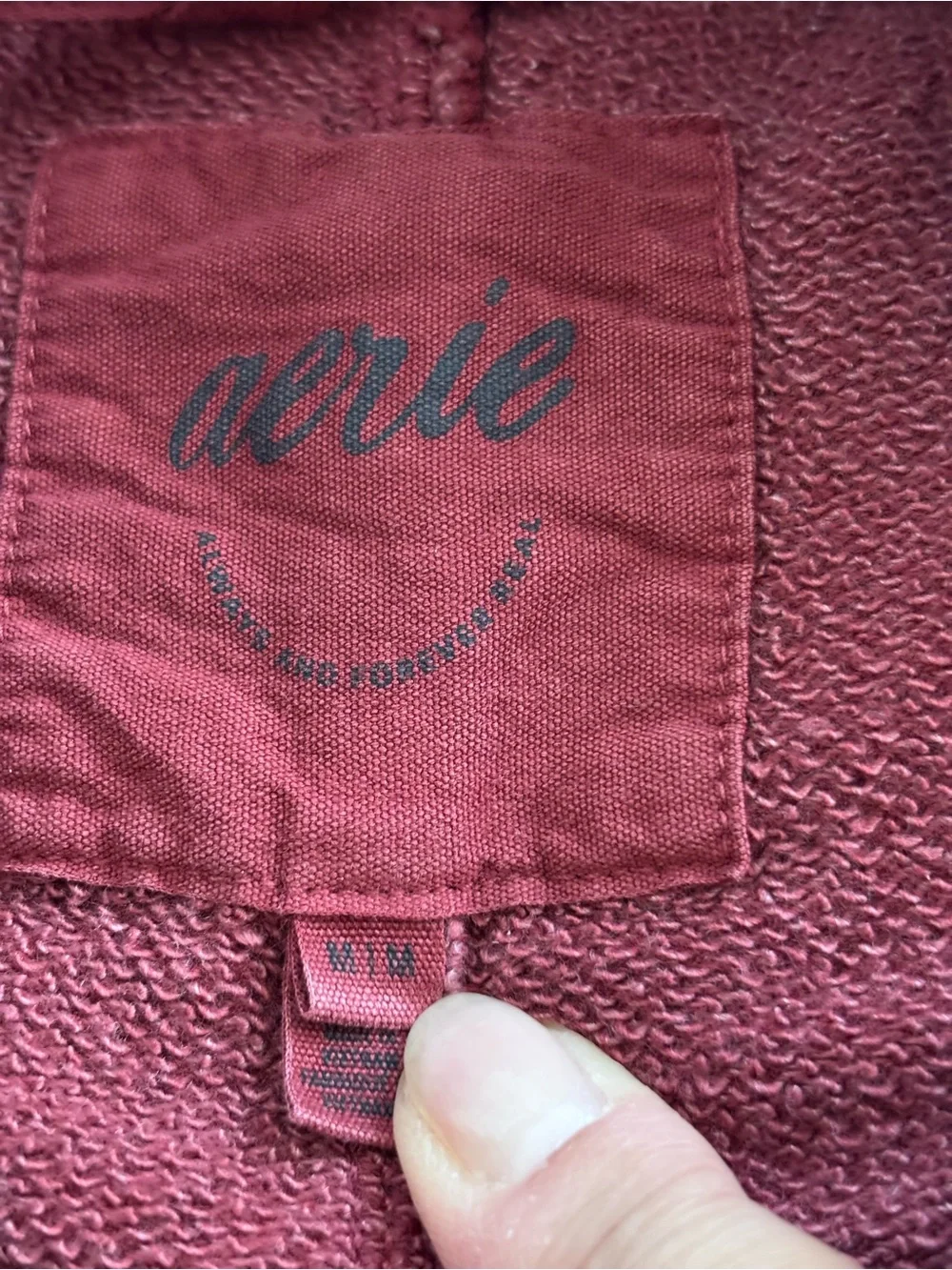 Aerie Oversized Crewneck Sweatshirt Size M Burgundy - Picture 5 of 14